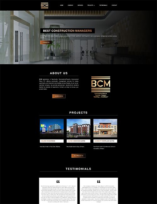 BCM Construction (Best Construction Managers) firması için “Web Site Tasarımı & Geliştirme” projesi