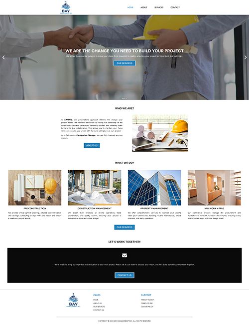 Bay Management firması için “Web Site Tasarımı & Geliştirme” projesi