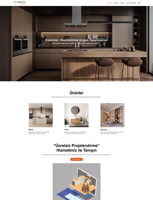 Merline Furniture firması için “Web Site Tasarımı & Geliştirme” projesi